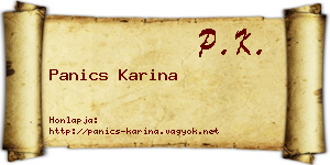 Panics Karina névjegykártya